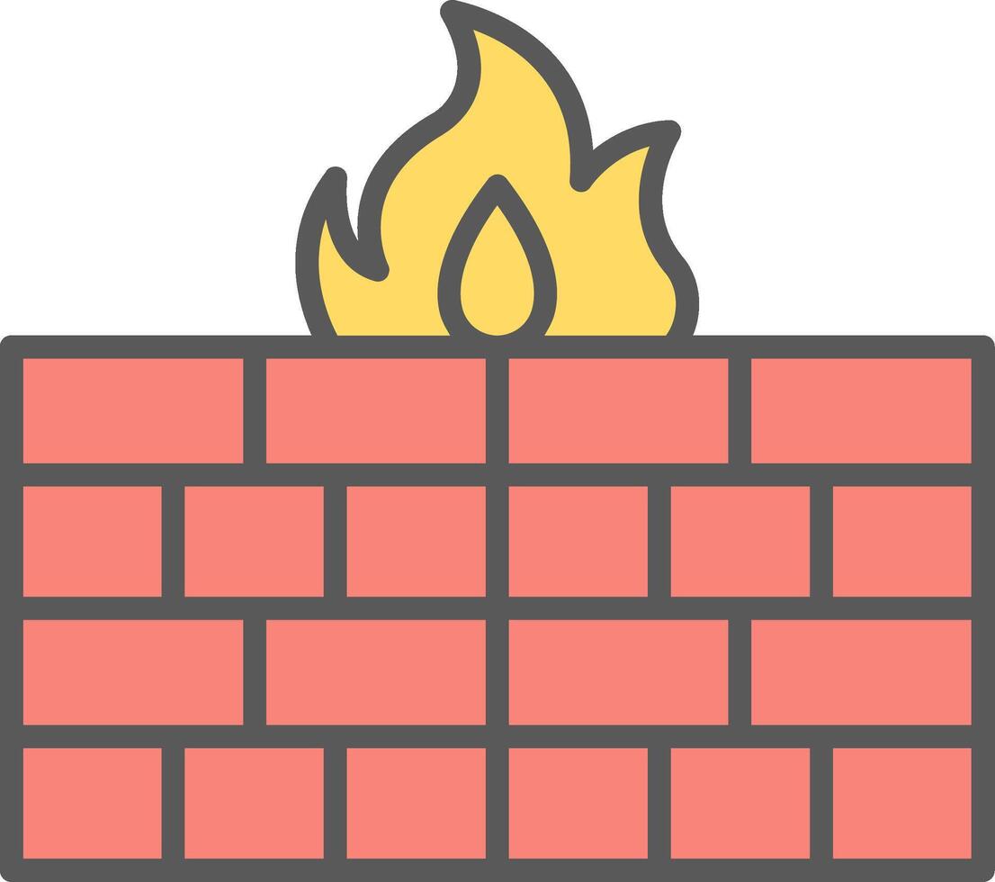 Firewall Line Filled Light Icon vector