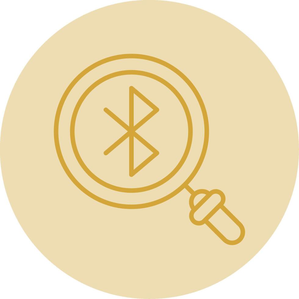 Bluetooth Line Yellow Circle Icon vector