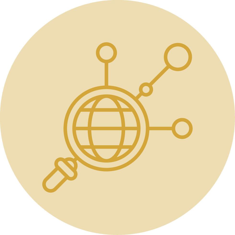 Networking Line Yellow Circle Icon vector