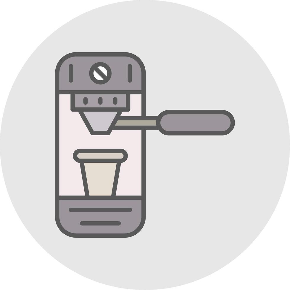 Coffee Machine Line Filled Light Icon vector