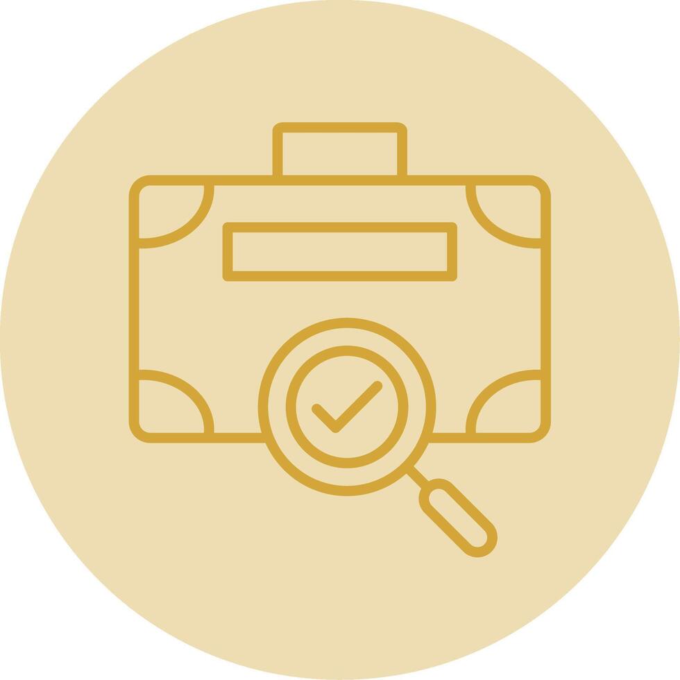 Suitcase Line Yellow Circle Icon vector