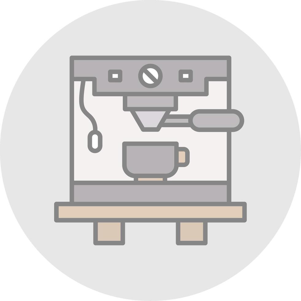 Coffee Machine Line Filled Light Icon vector