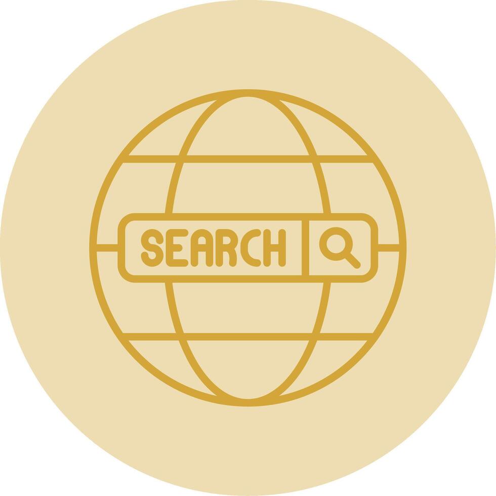 Internet Line Yellow Circle Icon vector