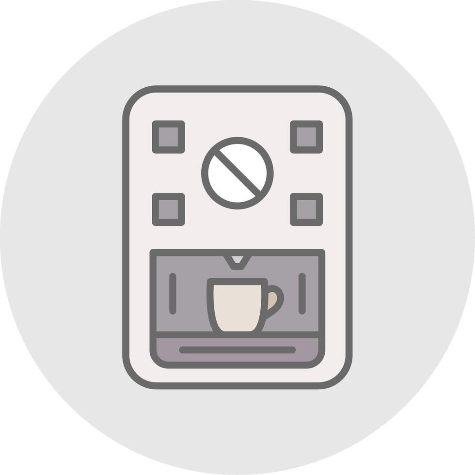 Coffee Machine Line Filled Light Icon vector