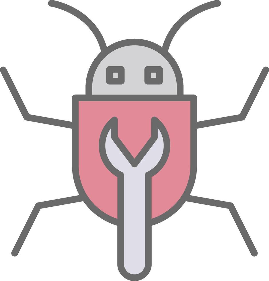 Bug Fixing Line Filled Light Icon vector