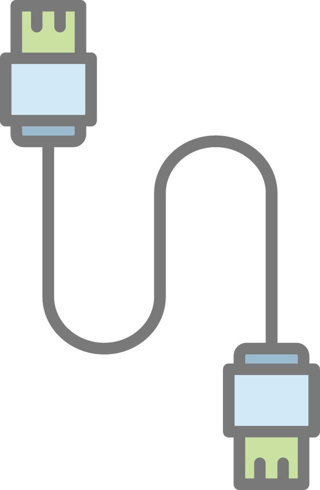 base de datos cable línea lleno ligero icono vector