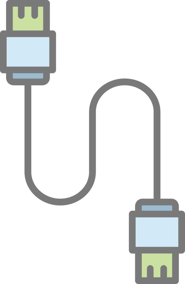 Database Cable Line Filled Light Icon vector