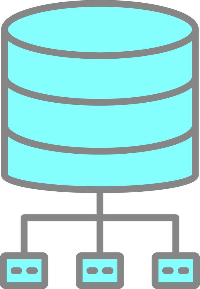 Database Architecture Line Filled Light Icon vector