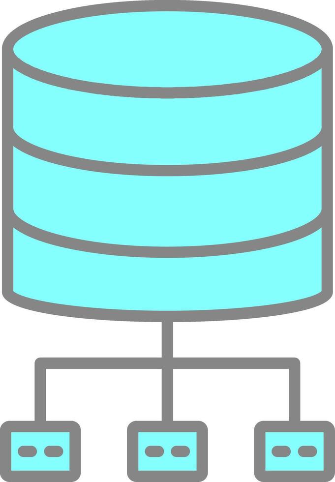 Database Architecture Line Filled Light Icon vector