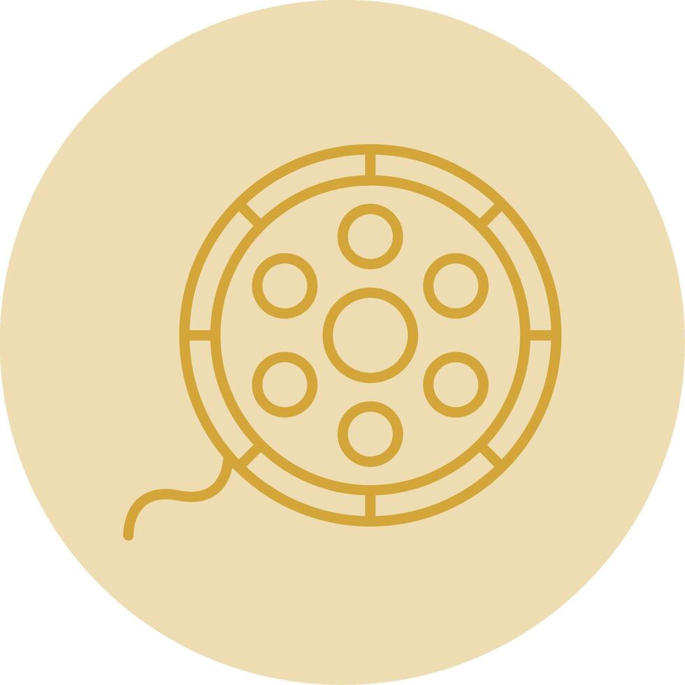 película carrete línea amarillo circulo icono vector