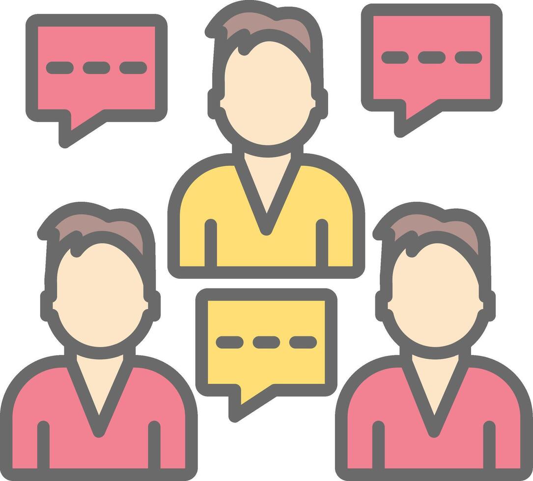 Team Connect Line Filled Light Icon vector
