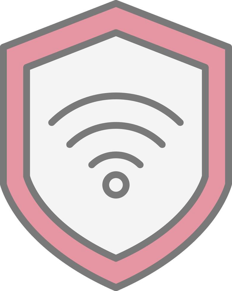 Wifi seguridad línea lleno ligero icono vector