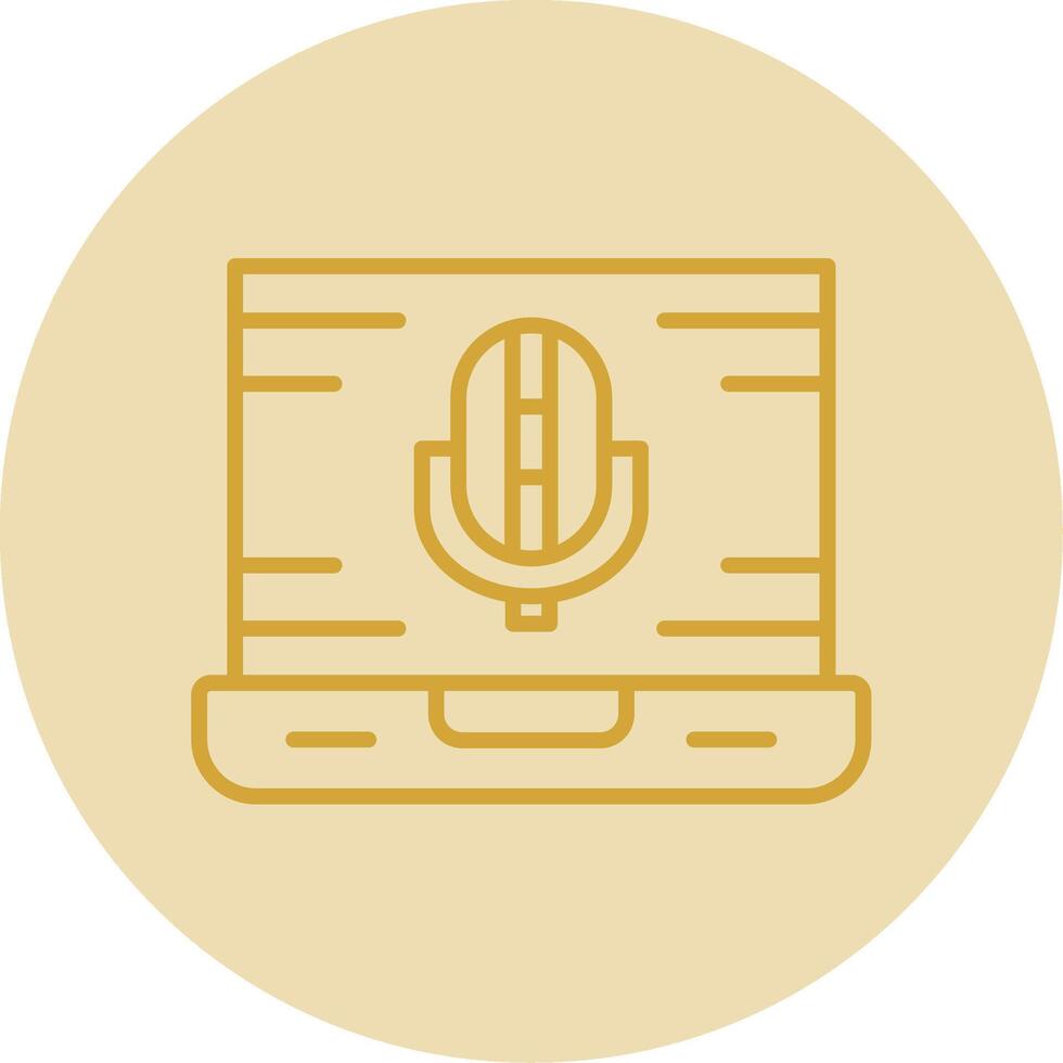 Record Line Yellow Circle Icon vector