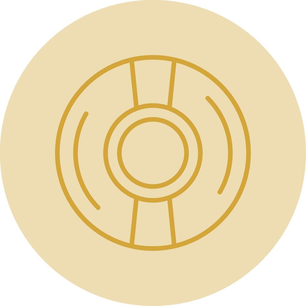 Cd Line Yellow Circle Icon vector
