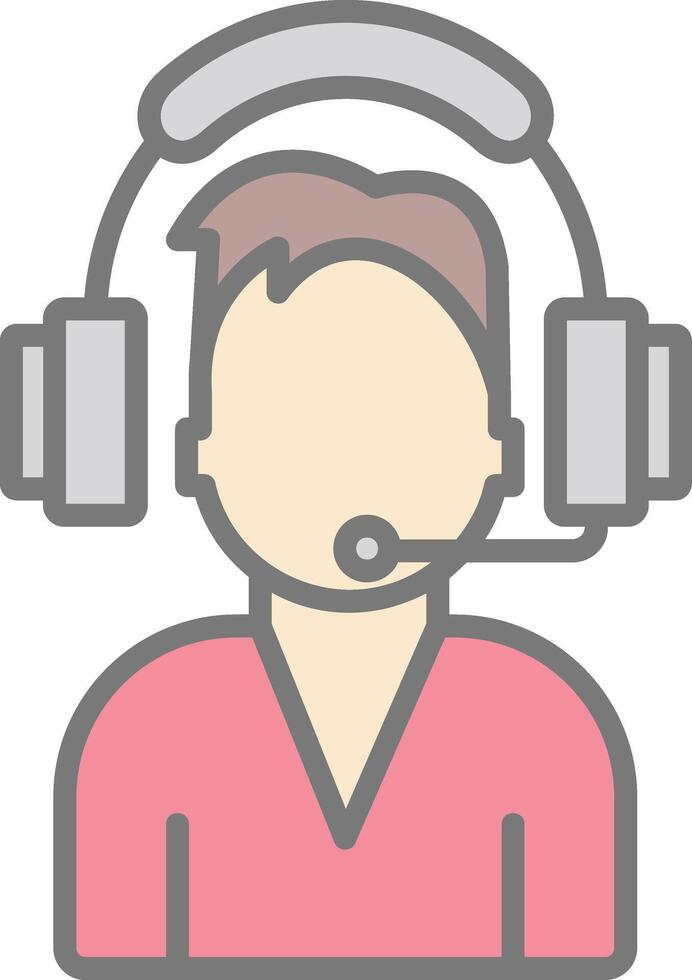 Support Admin Line Filled Light Icon vector