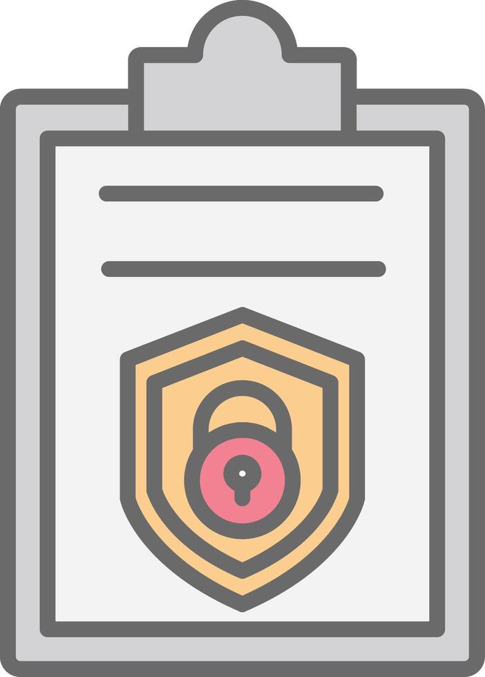 Security Report Line Filled Light Icon vector