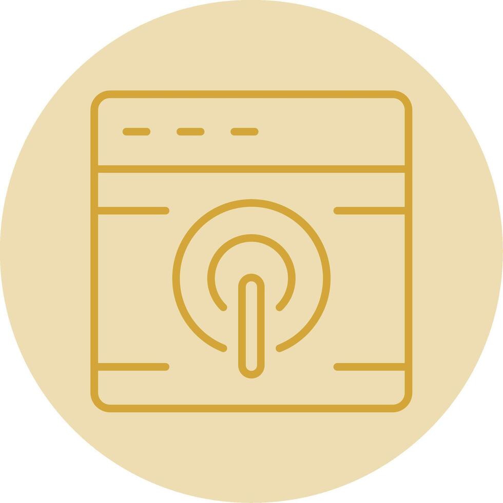 Browser Line Yellow Circle Icon vector