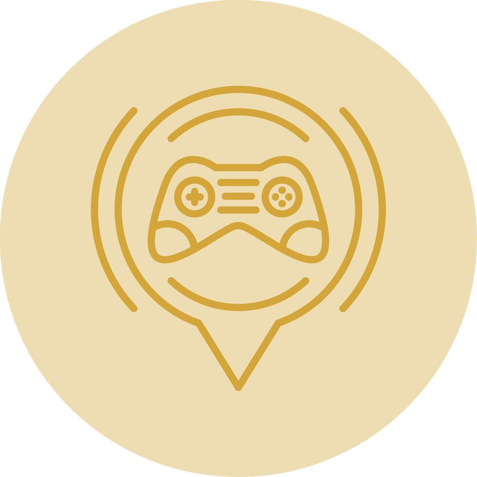 jugador línea amarillo circulo icono vector