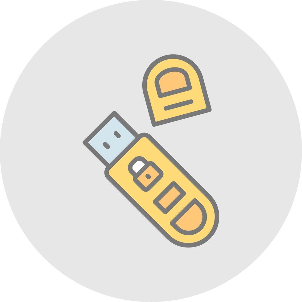 Usb Line Filled Light Icon vector