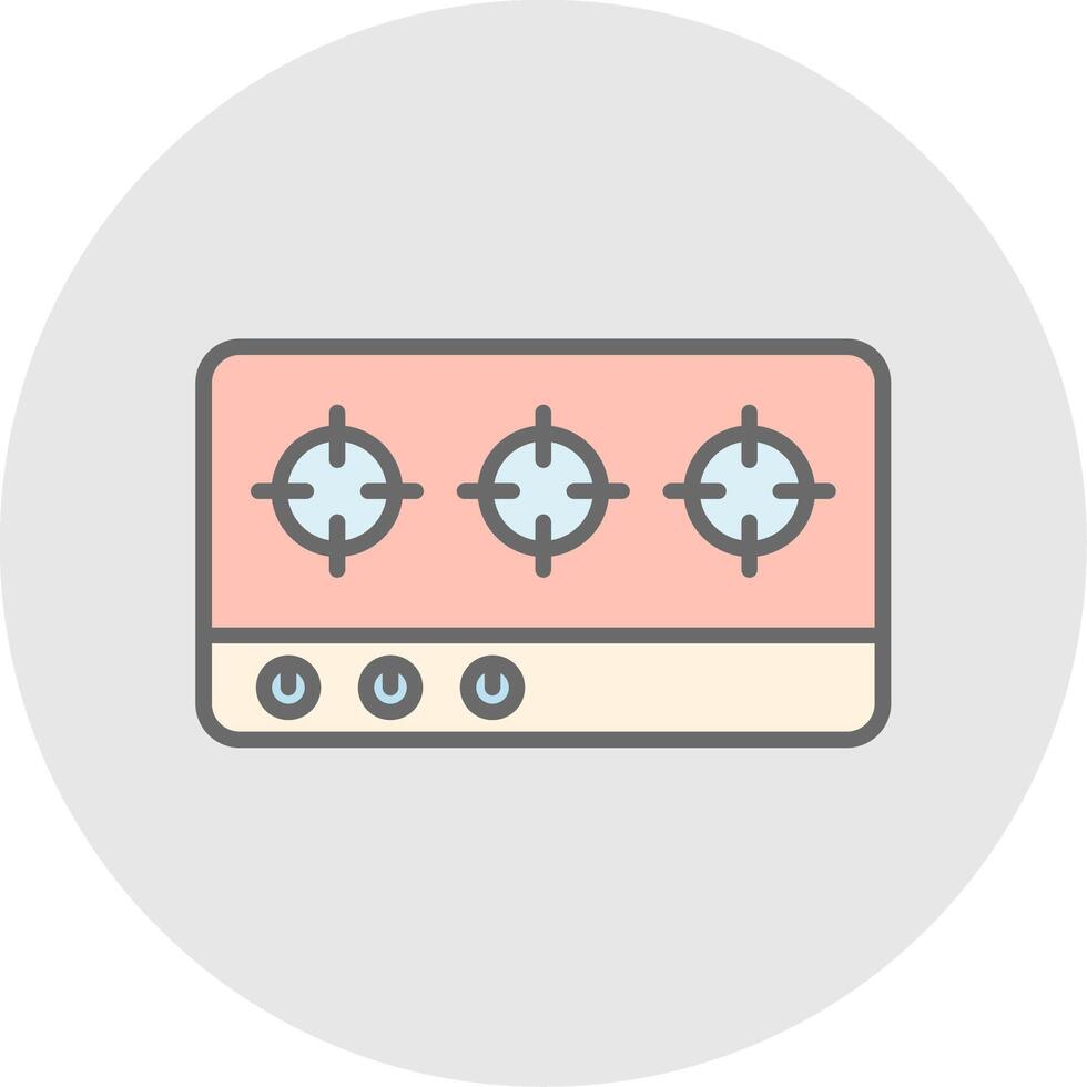 Hob Line Filled Light Icon vector