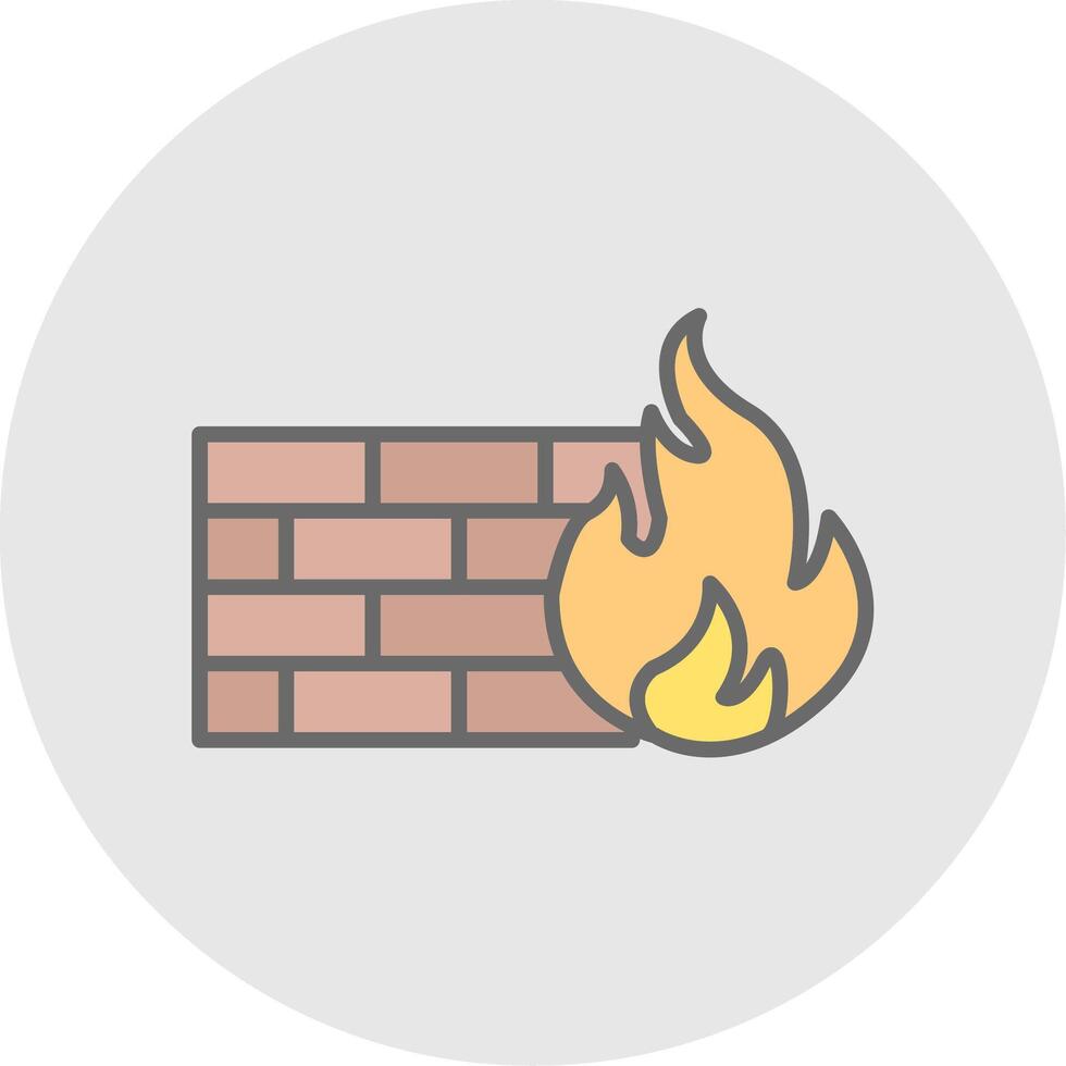 Firewall Line Filled Light Icon vector