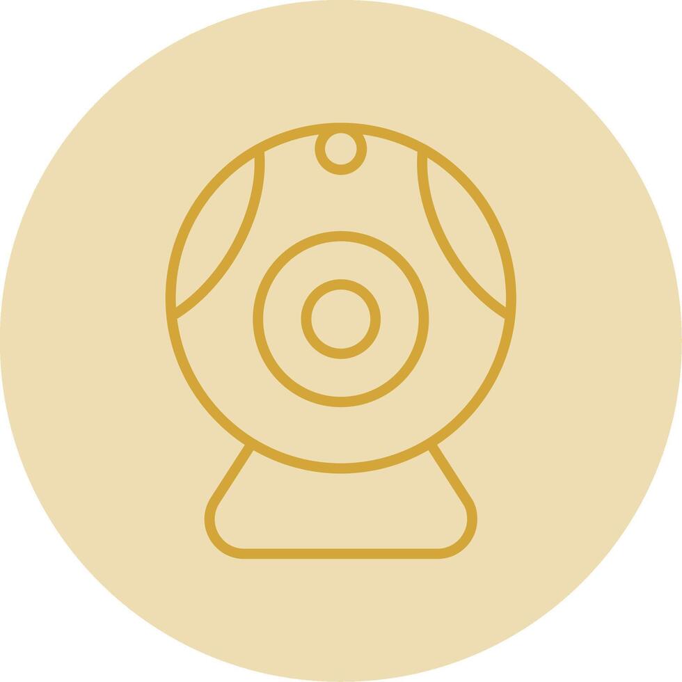 Web camera Line Yellow Circle Icon vector