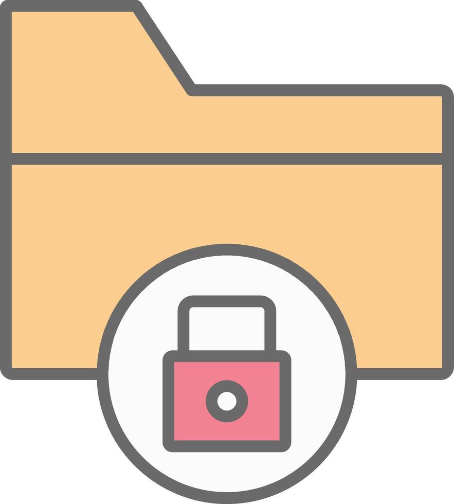 Data Security Line Filled Light Icon vector