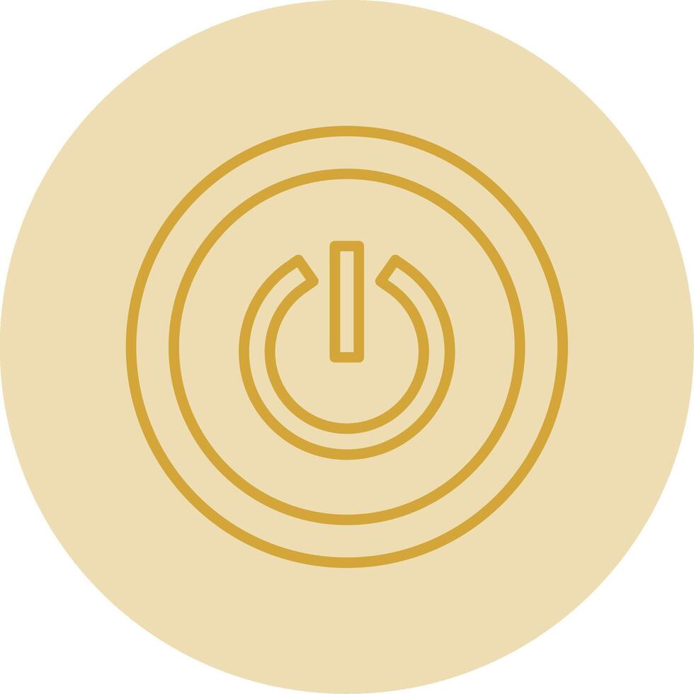 Power Button Line Yellow Circle Icon vector