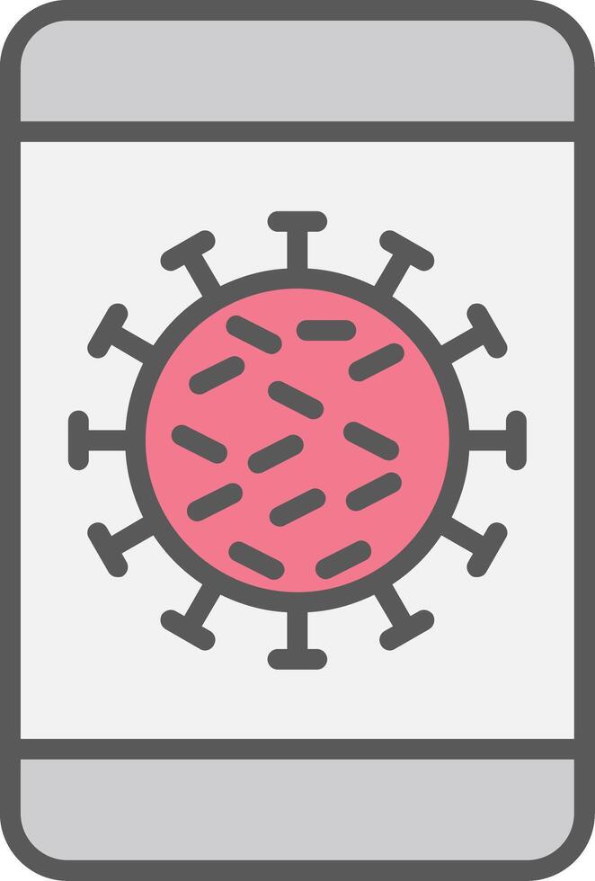 Mobile Infection Line Filled Light Icon vector