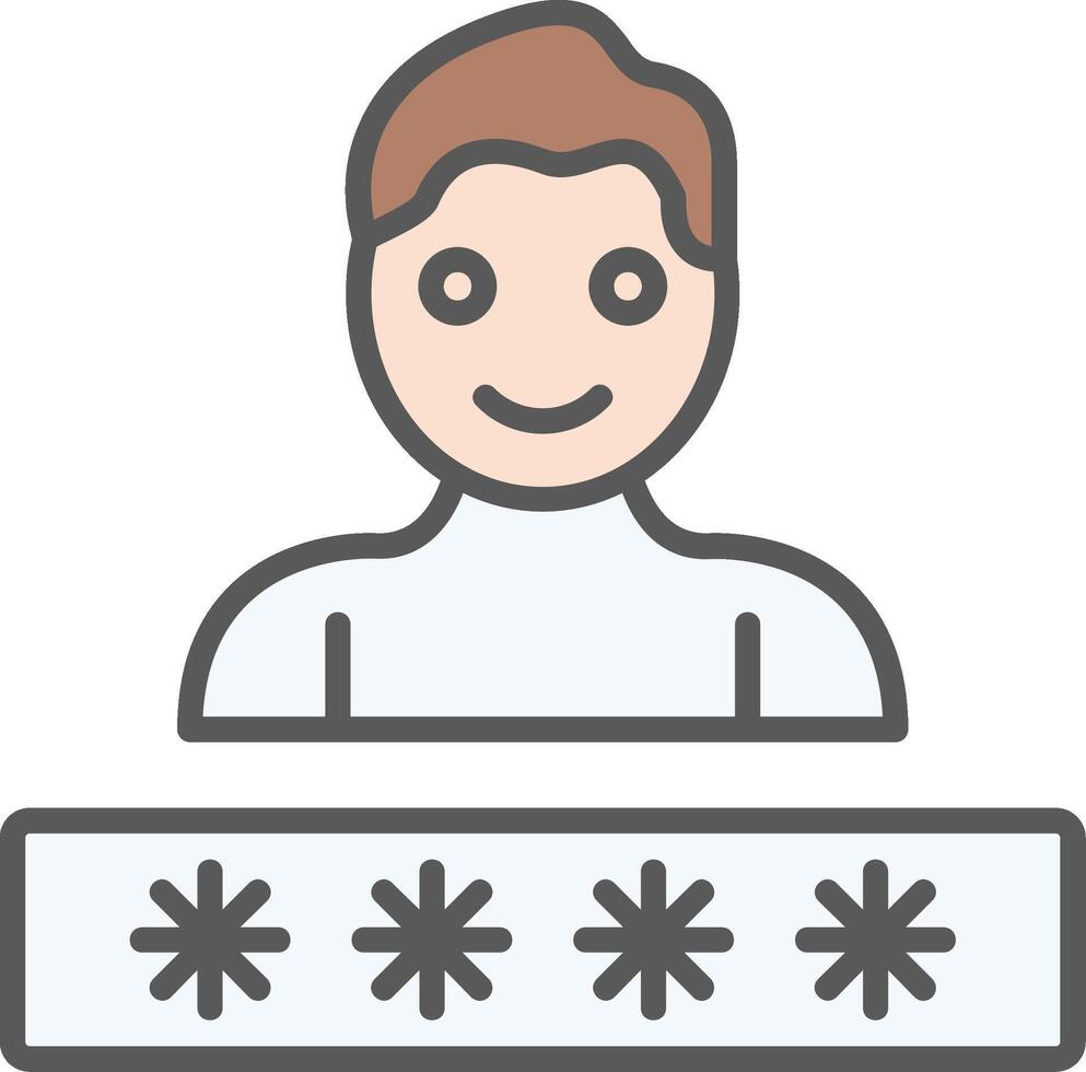 Account Password Line Filled Light Icon vector