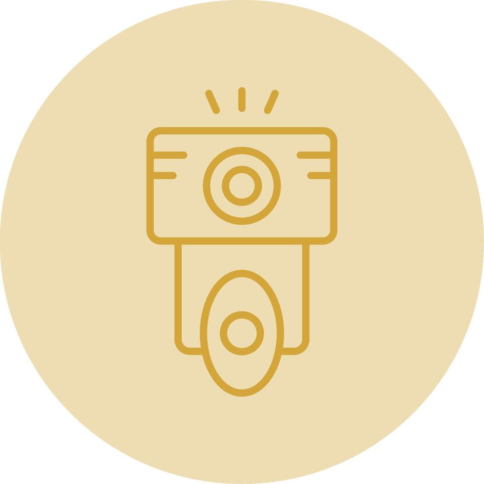 Camera Flash Line Yellow Circle Icon vector