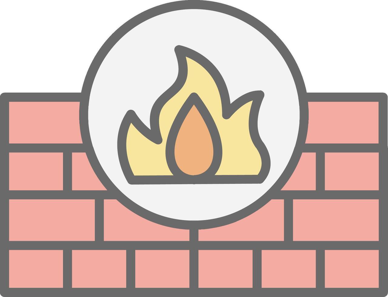 Firewall Line Filled Light Icon vector