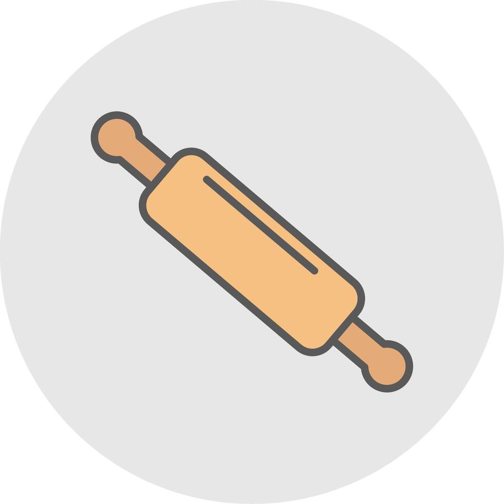 Rolling Pin Line Filled Light Icon vector