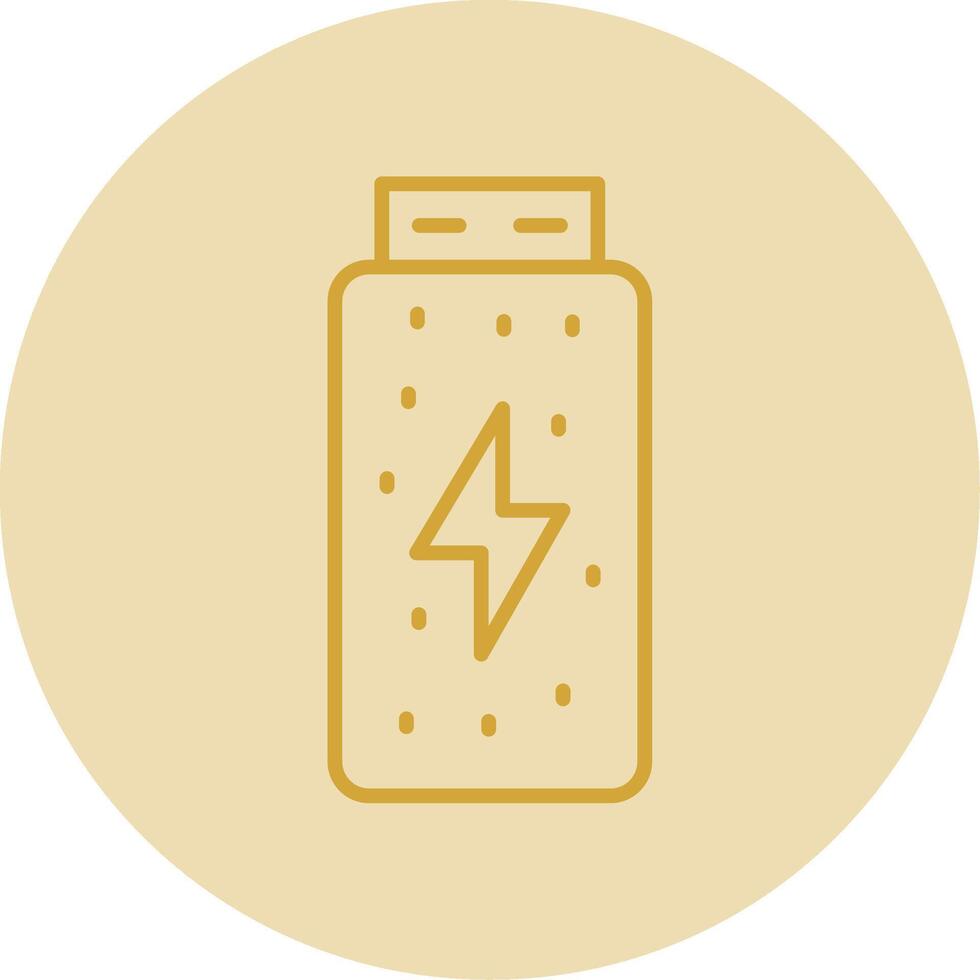 Battery Status Line Yellow Circle Icon vector
