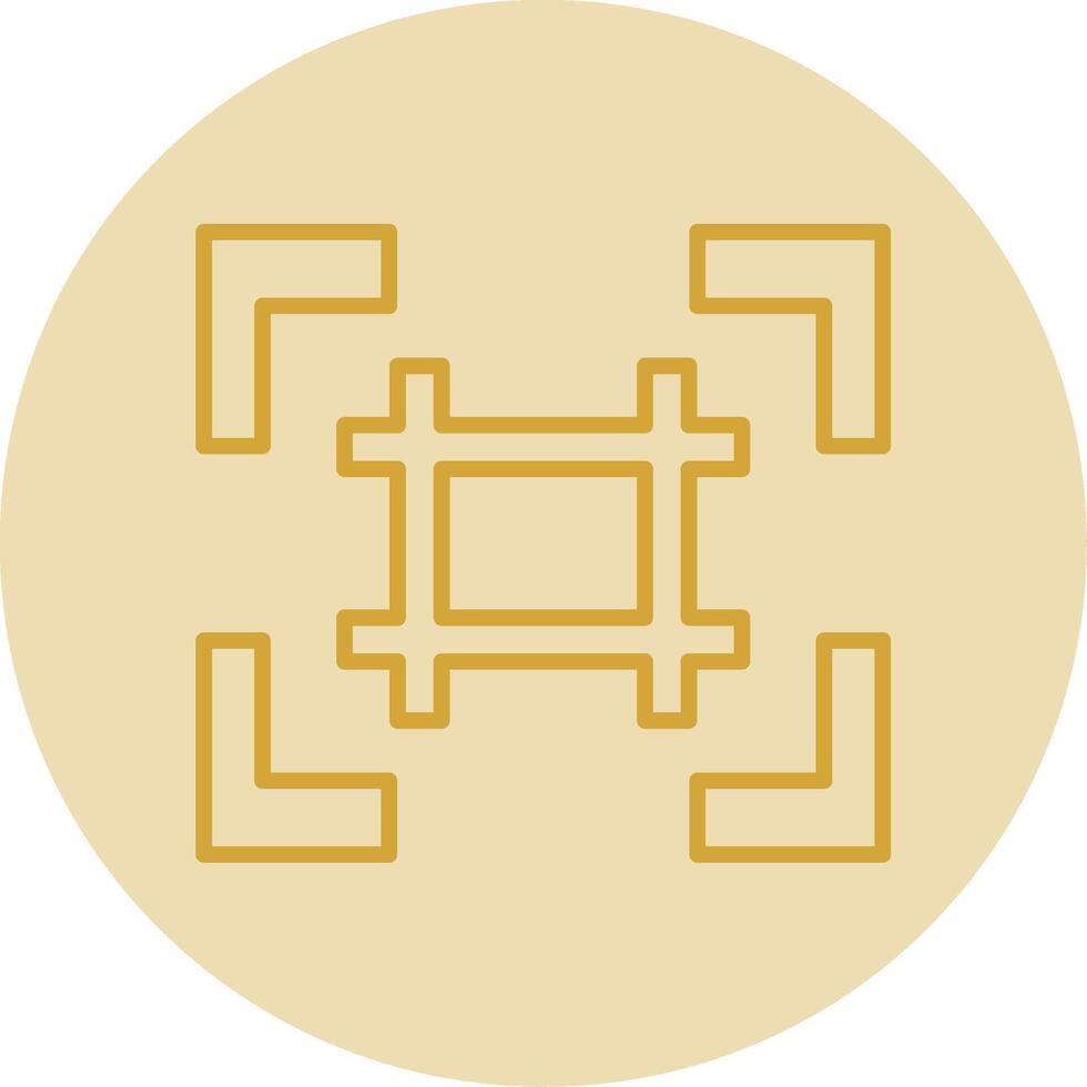 Grid Line Yellow Circle Icon vector