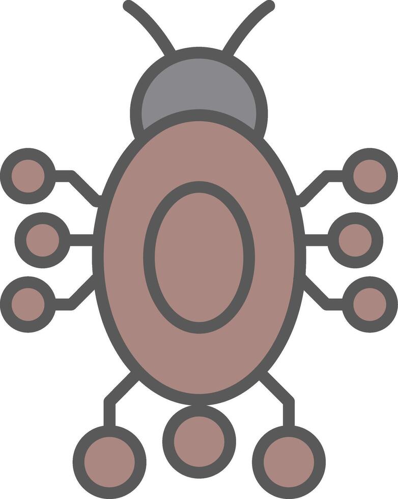 Digital Bug Line Filled Light Icon vector
