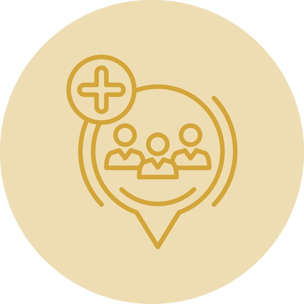 Follower Line Yellow Circle Icon vector