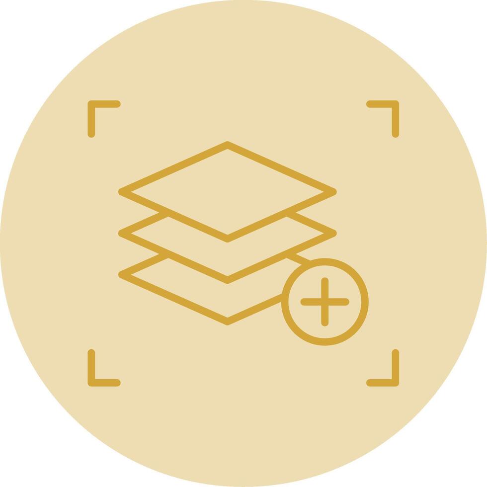 Layers Line Yellow Circle Icon vector