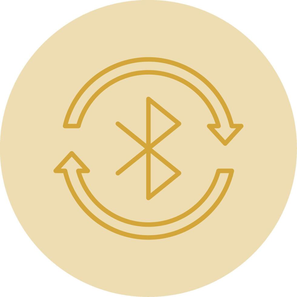 Bluetooth Line Yellow Circle Icon vector