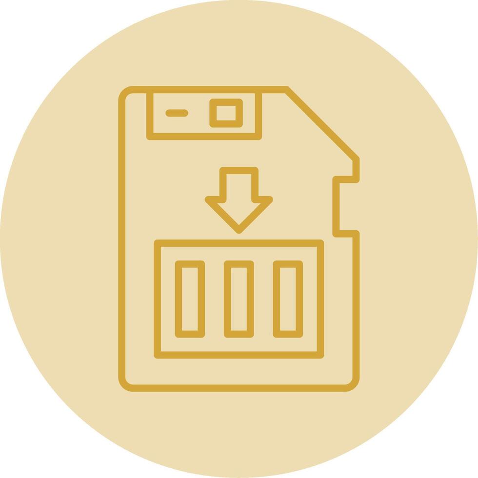 Sim Card Line Yellow Circle Icon vector