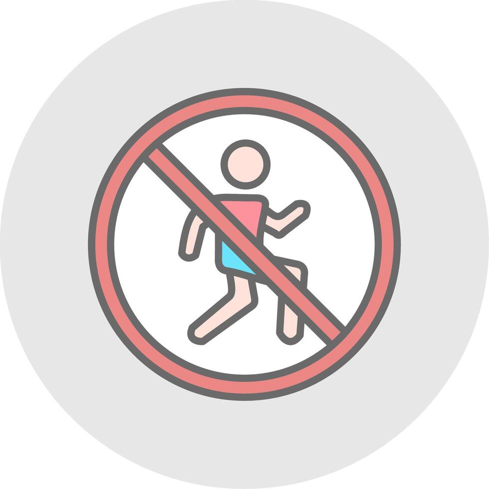 Prohibited Sign Line Filled Light Icon vector