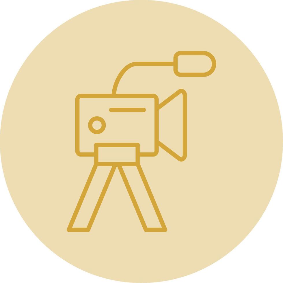 Camera Line Yellow Circle Icon vector