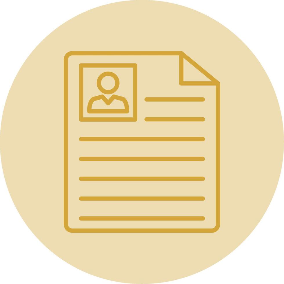 Curriculum Vitae Line Yellow Circle Icon vector