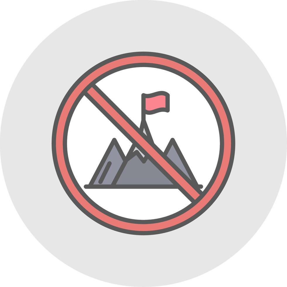 prohibido firmar línea lleno ligero icono vector