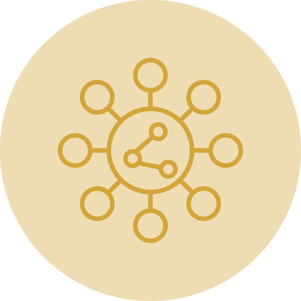 Share Line Yellow Circle Icon vector