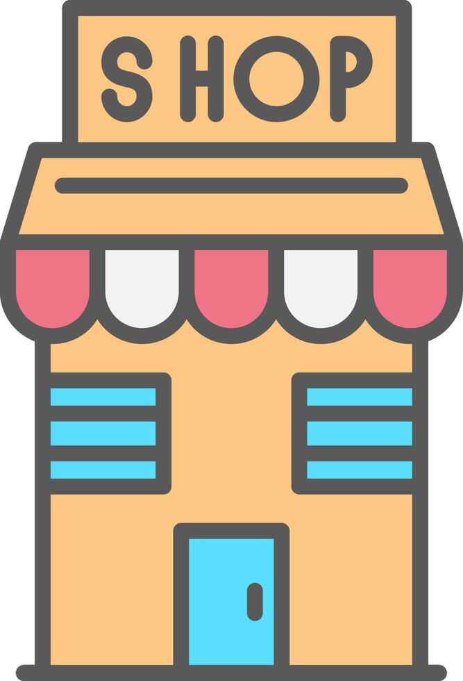 Shop Line Filled Light Icon vector