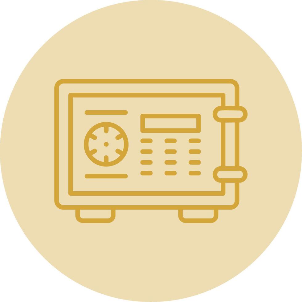 Locker Line Yellow Circle Icon vector