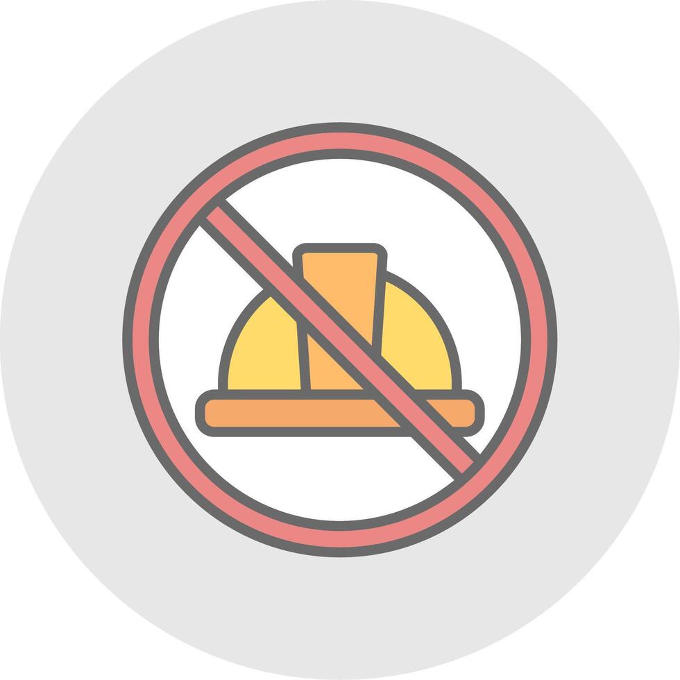 Prohibited Sign Line Filled Light Icon vector