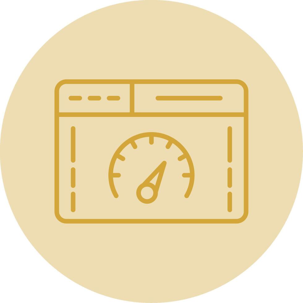 Speed Test Line Yellow Circle Icon vector
