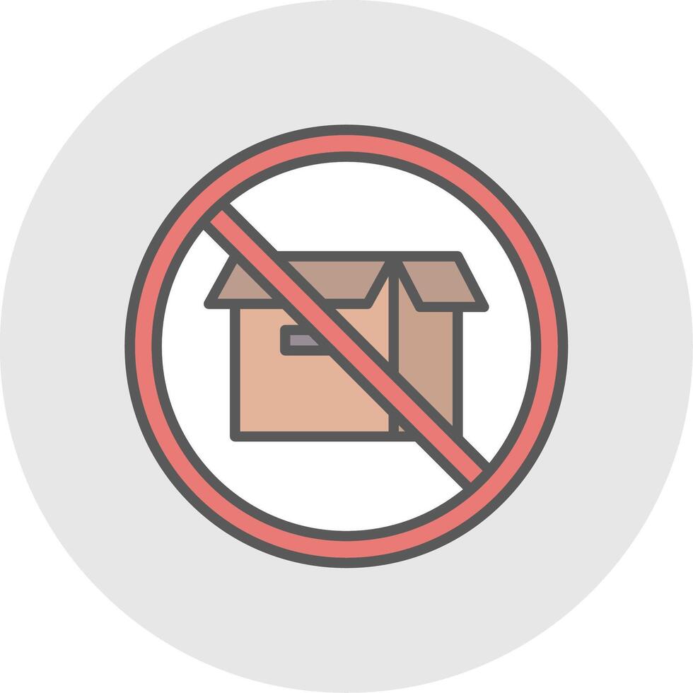 Prohibited Sign Line Filled Light Icon vector